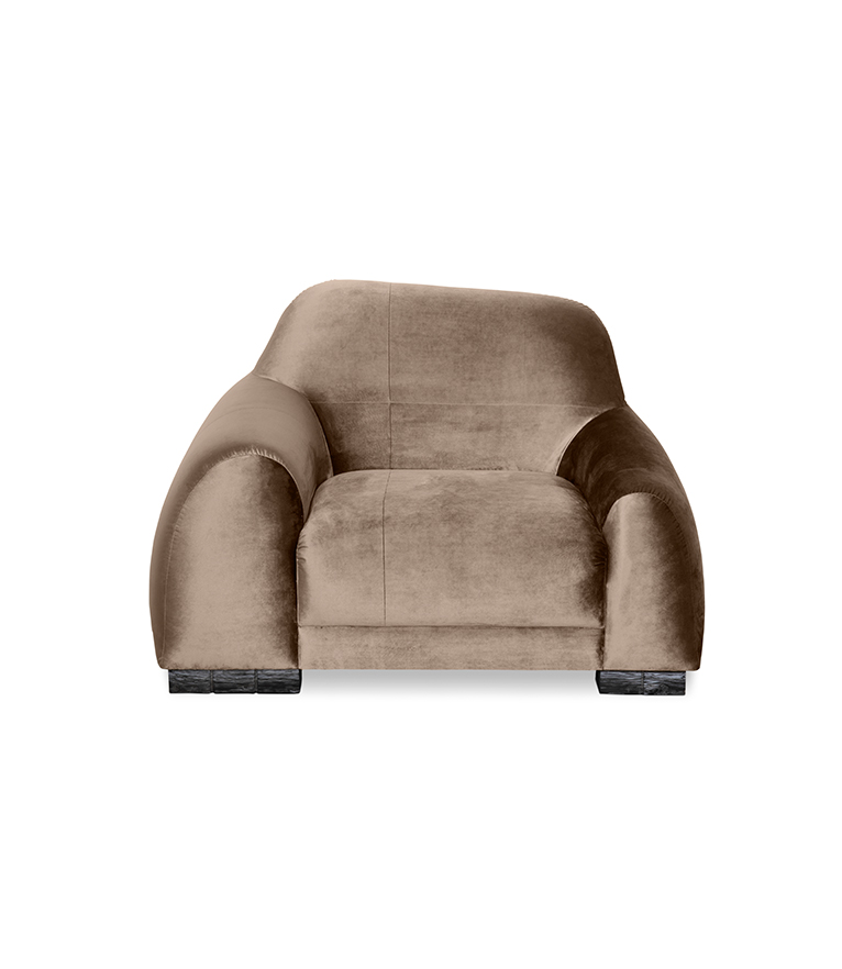 Borneo Single Sofa - Upholstered In Velvet With A Modern Design - Home'Society