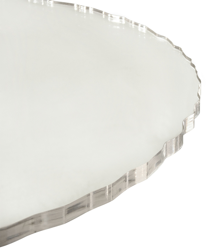 Koi Dining Table - Brass Base and Acrylic Tabletop Modern - Home'Society