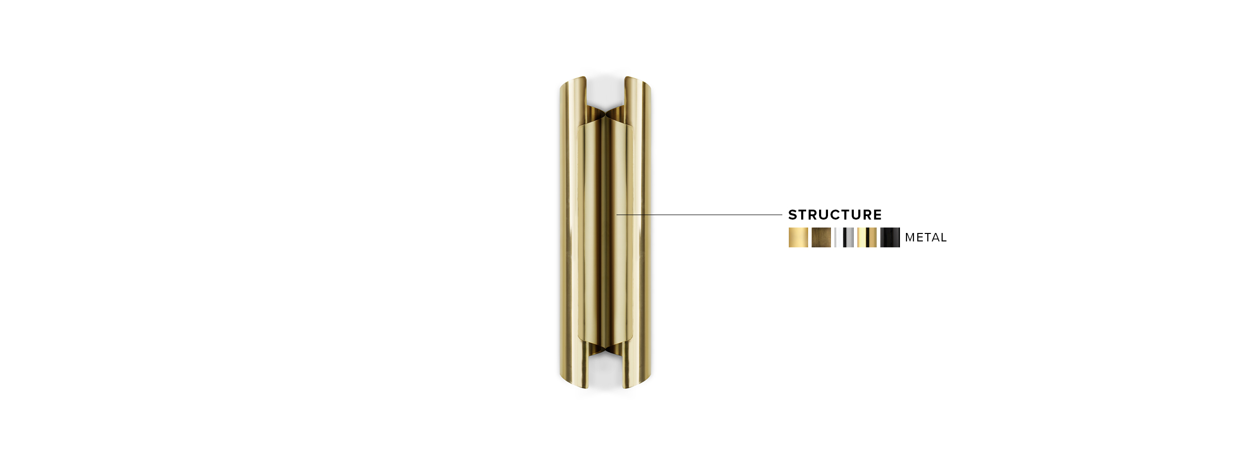 Cyrus Double II Wall Light - in Gold Brass - Home'Society