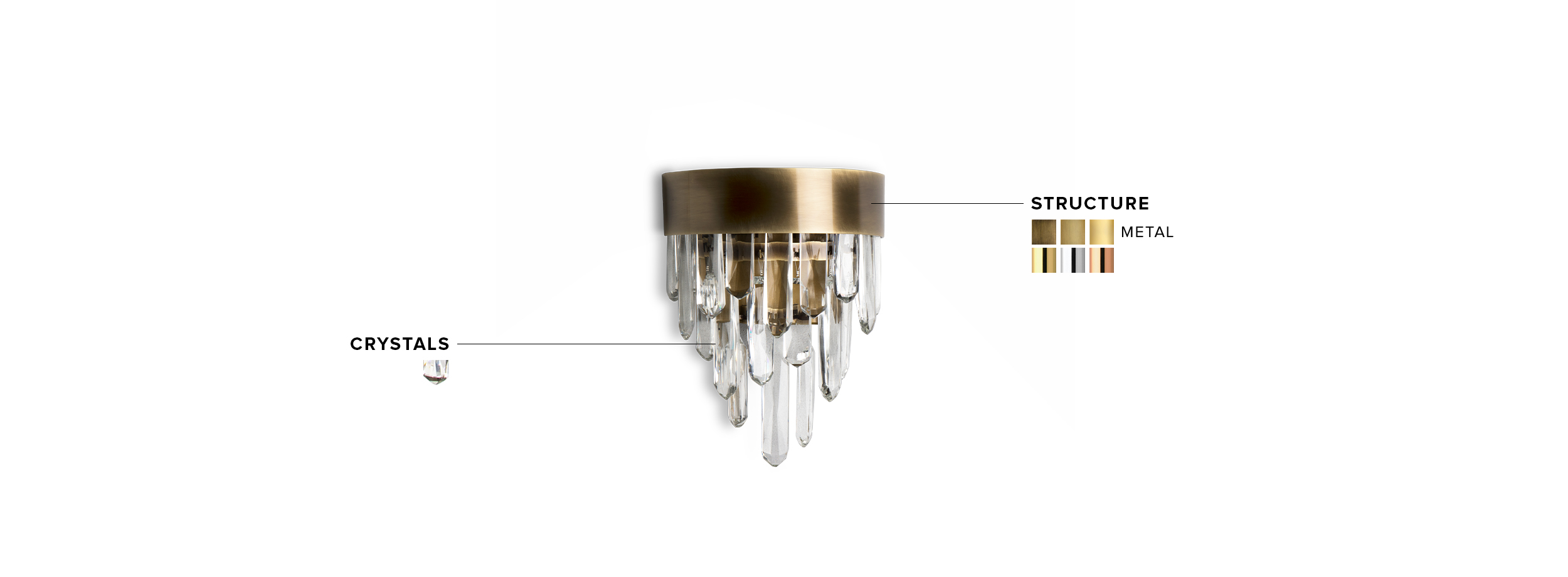 Naicca Wall Light - Quartz Cyrstal Diffuser Modern Classic - Home'Society