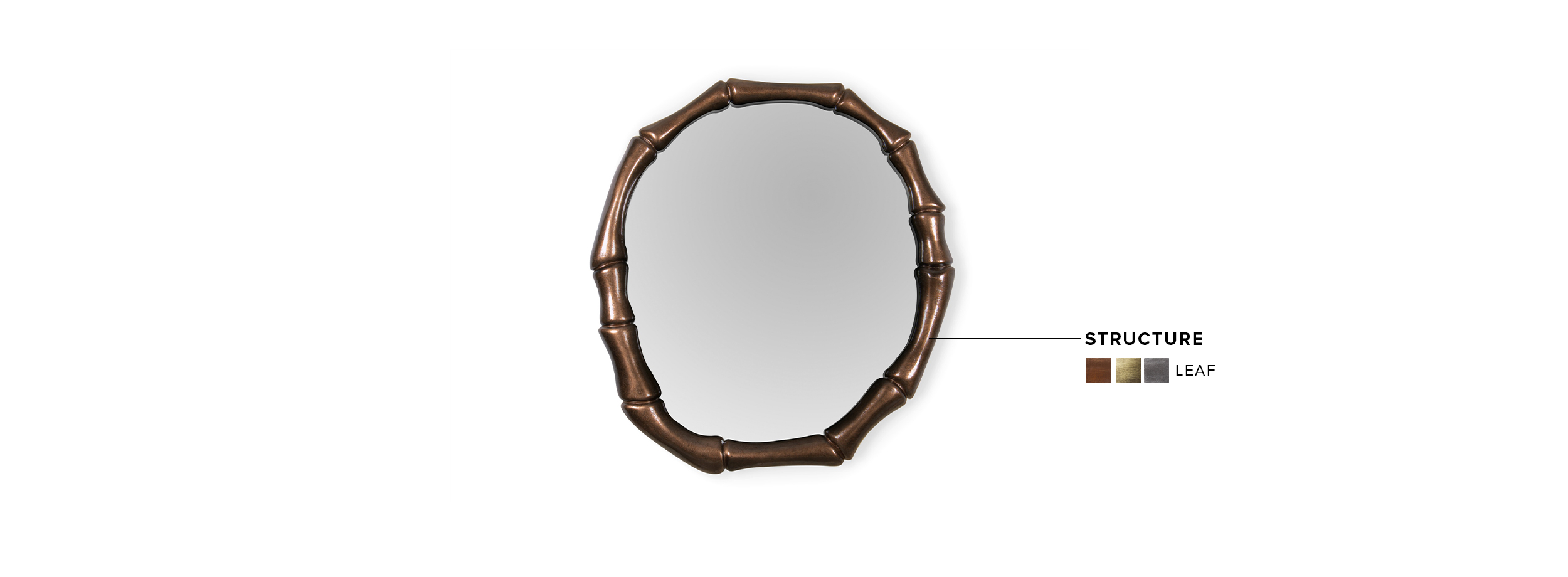 Haiku Mirror - In Wood Covered With Glossy Copper - Home'Society