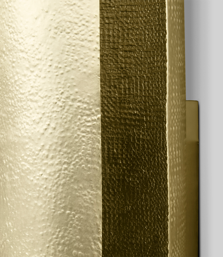 Aurum XL Wall Light - Made In Matte Hammered Brass For A Interior Design Project - Home'Society