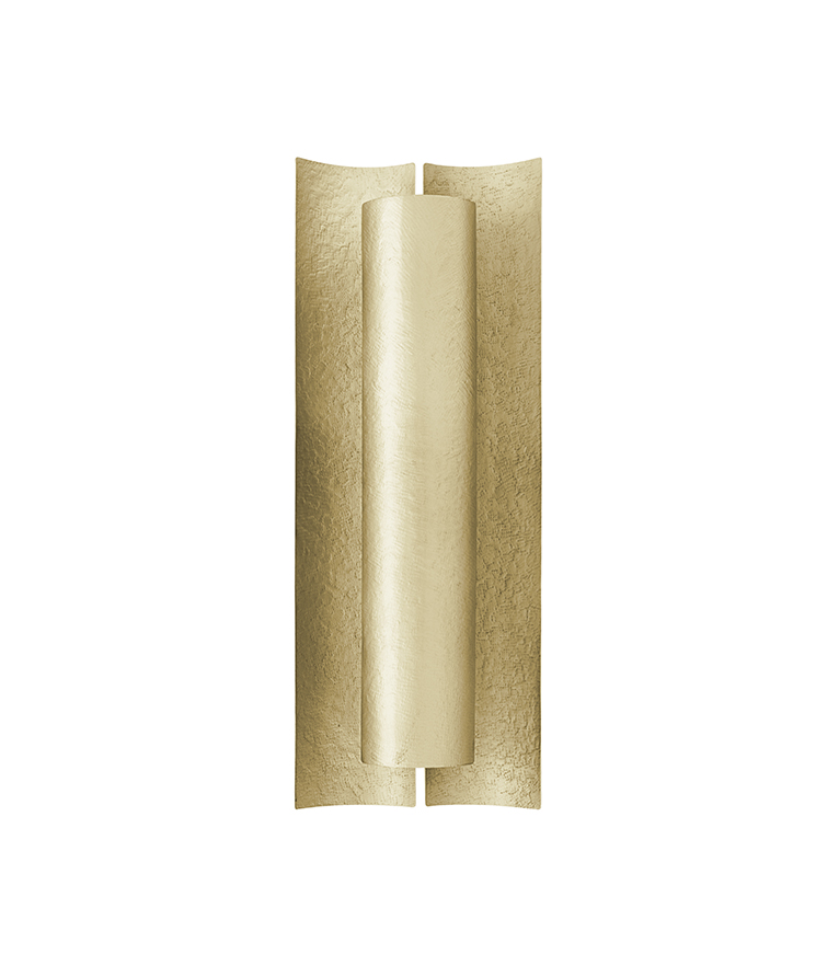 Aurum Wall Light - Design in Matte Hammered Brass Modern Contemporary - Home'Society