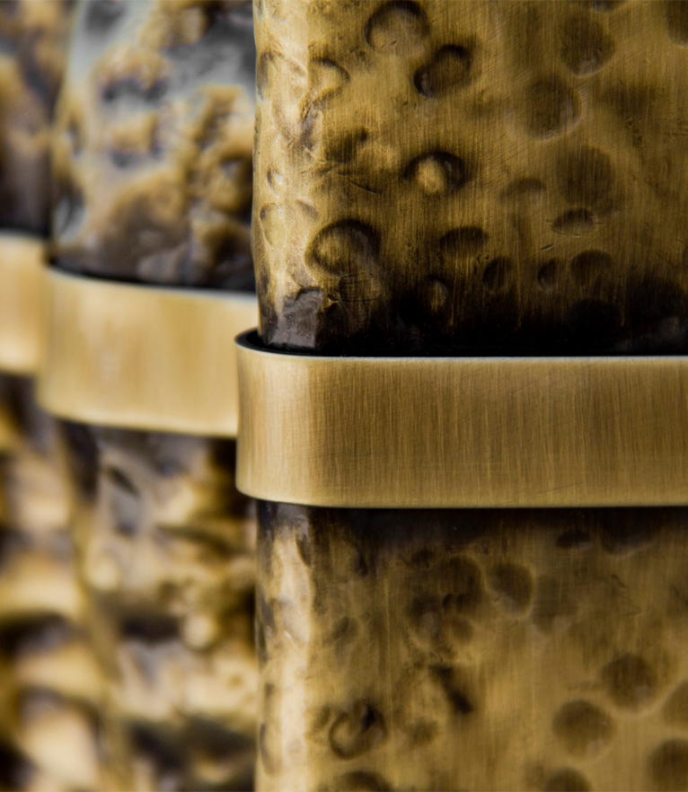 Folio Wall Light - With A Modern Design Made In Hammered Aged Brass - Home'Society