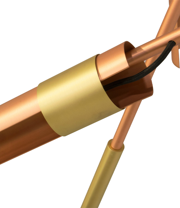 Koben Chandelier - in Brushed Cooper and Brass Details Modern Contemporary - Home'Society