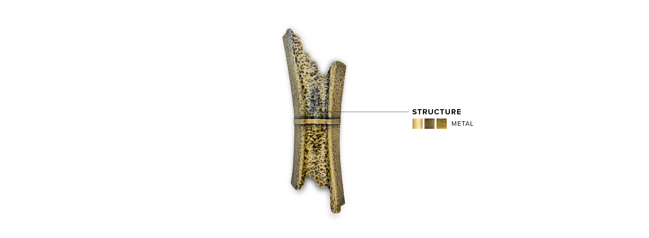 Folio Wall Light - With A Modern Design Made In Hammered Aged Brass - Home'Society