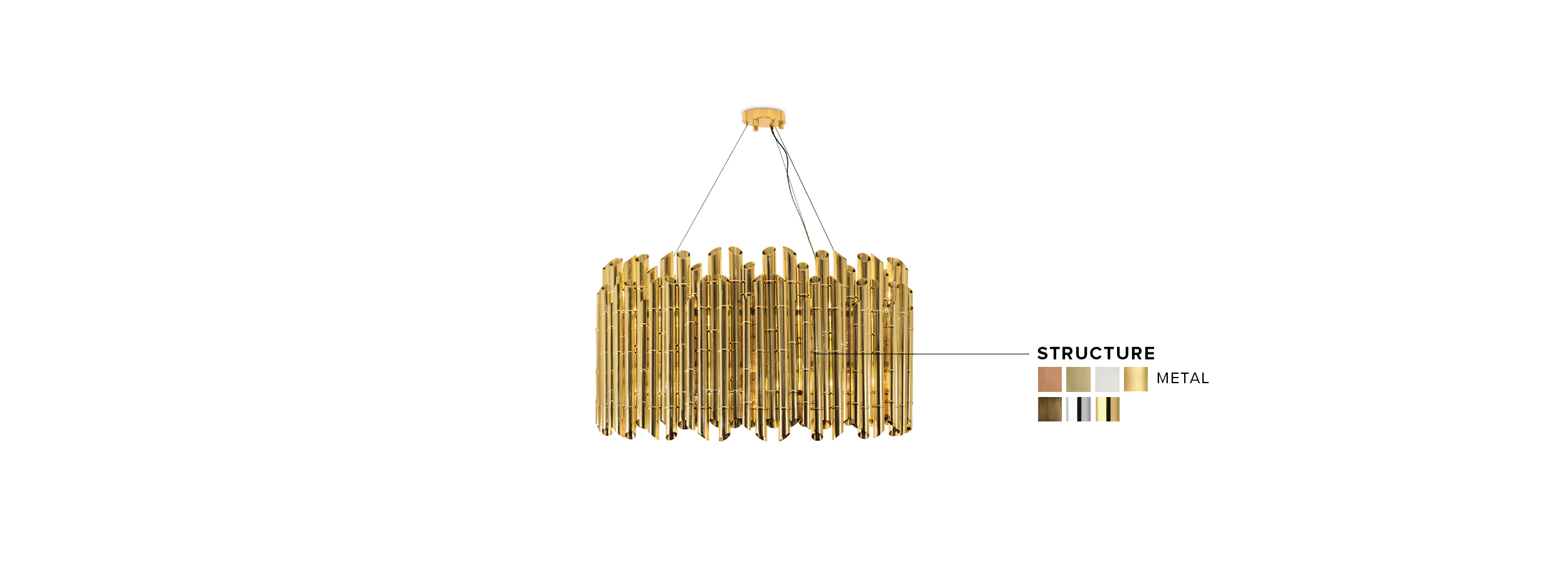 Saki Chanderlier - Glossy Brass for a Cozy Modern Contemporary Design - Home'Society