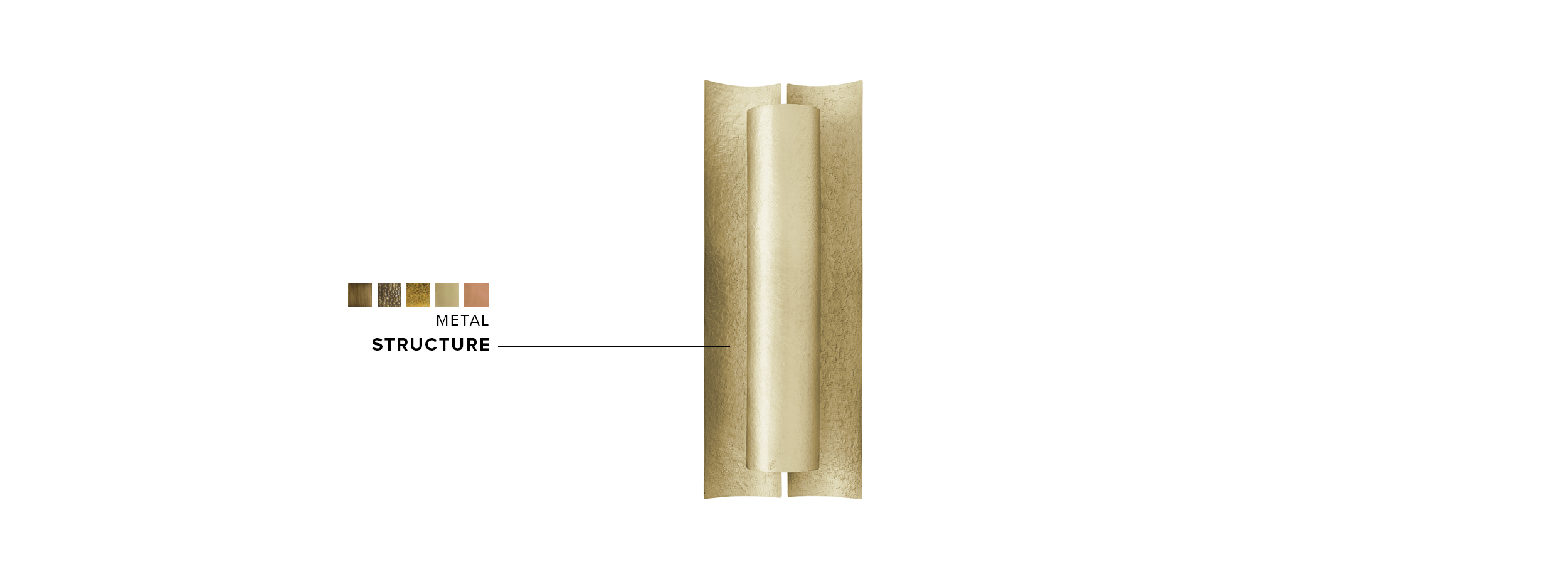Aurum Wall Light - Design in Matte Hammered Brass Modern Contemporary - Home'Society