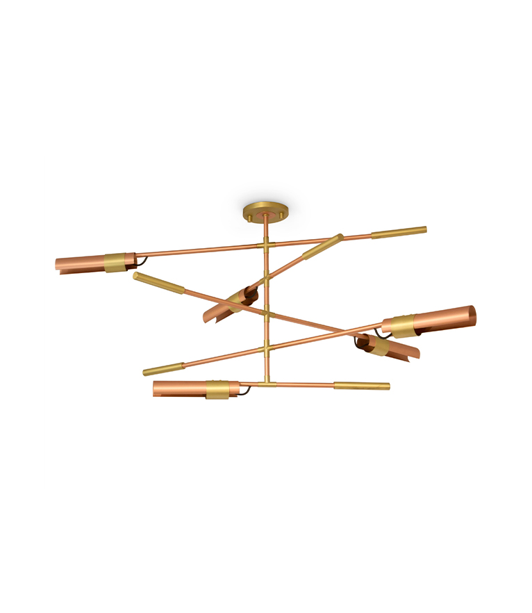 Koben Chandelier - in Brushed Cooper and Brass Details Modern Contemporary - Home'Society