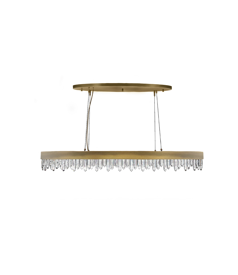 Naicca Oval Chandelier - Made In Aged Brushed Brass With A Unique Design - Home'Society