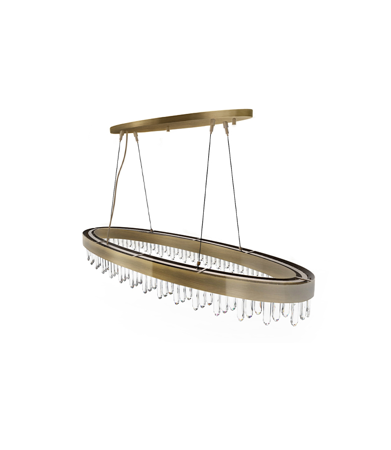 Naicca Oval Chandelier - Made In Aged Brushed Brass With A Unique Design - Home'Society