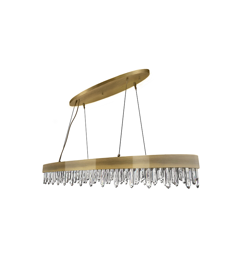 Naicca Oval Chandelier - Made In Aged Brushed Brass With A Unique Design - Home'Society