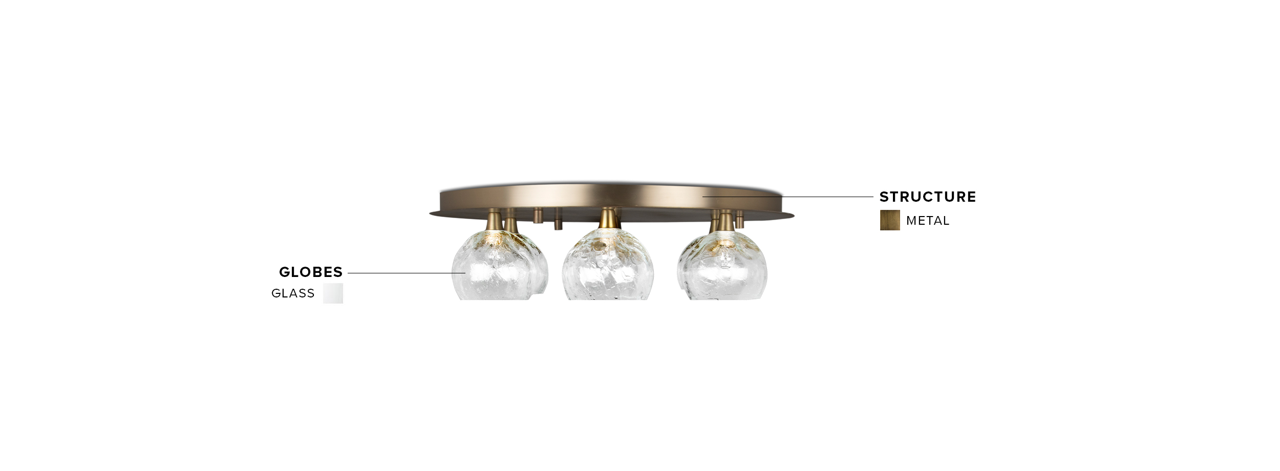Horus Plafonier - Ceiling Light Made In Matte Brass With A Modern Design - Home'Society