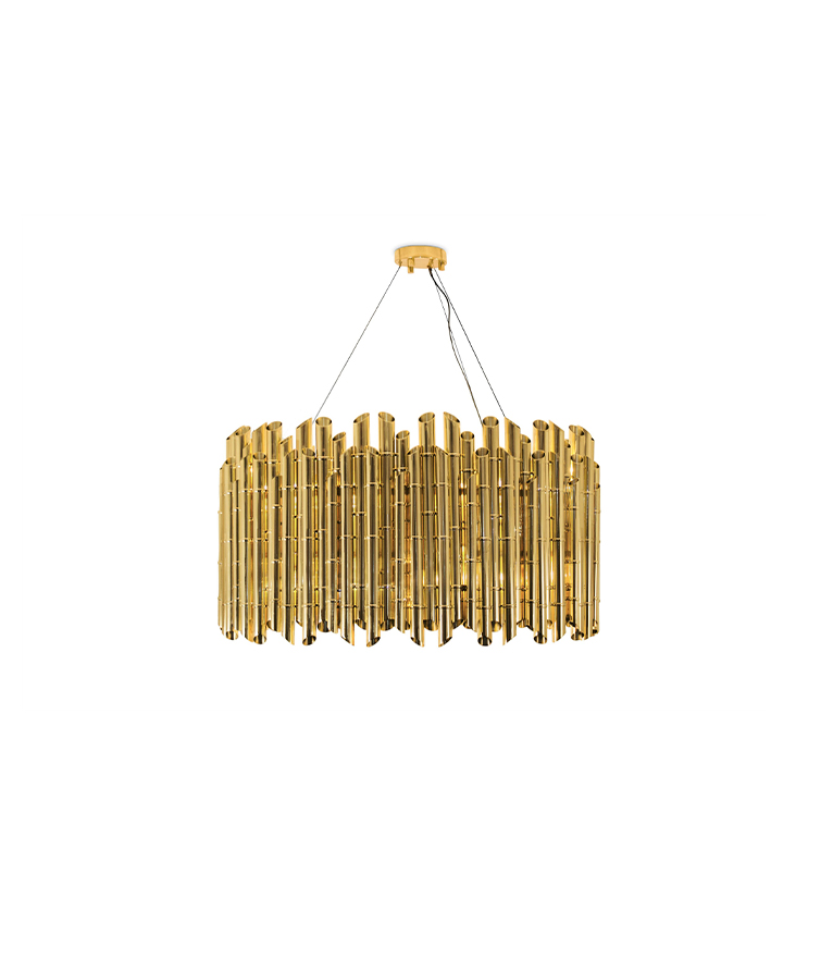 Saki Chanderlier - Glossy Brass for a Cozy Modern Contemporary Design - Home'Society