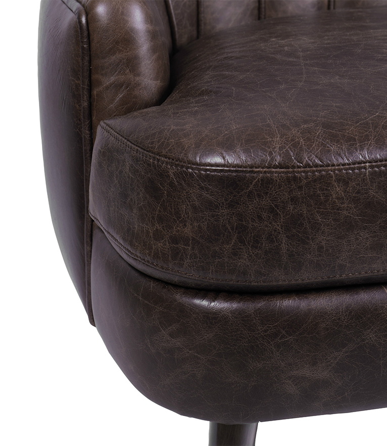 Plum Armchair - with Matte Aged Brass Legs Modern Contemporary - Home'Society
