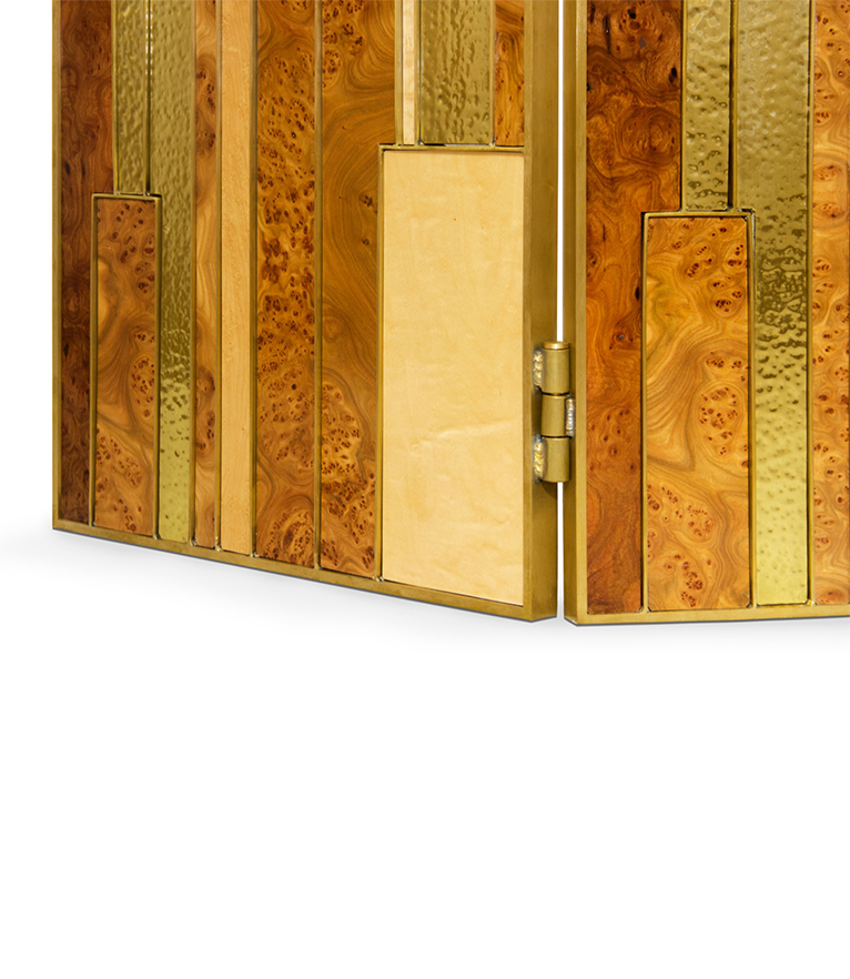 Delphi Screen Divider - In Matte Brass For A Modern Interior Design - Home'Society