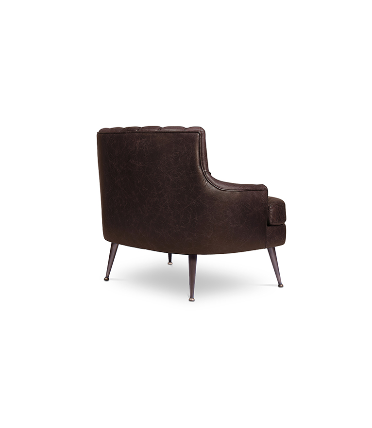 Plum Armchair - with Matte Aged Brass Legs Modern Contemporary - Home'Society