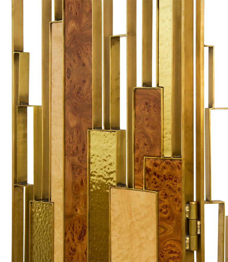 Delphi Screen Divider - In Matte Brass For A Modern Interior Design - Home'Society