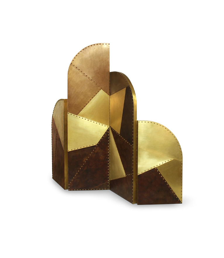 Canyon Screen Divider - In Brass and Patine With A Contemporary Design - Home'Society