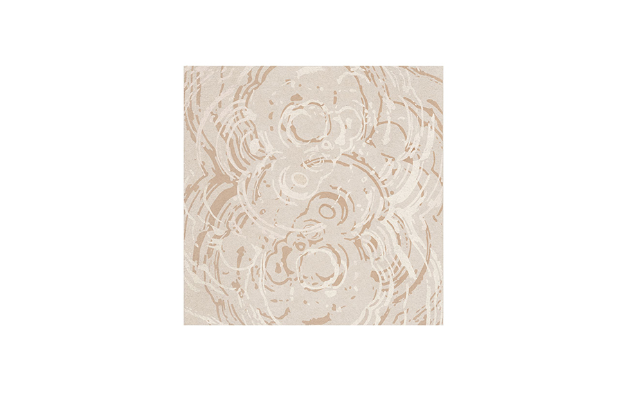 Merfilus Square Rug With Botanical Silk and Natural Wool