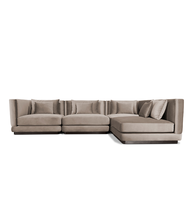 Orleans Modular Sofa - Upholstered in Velvet With a Modern Feeling - Home'Society
