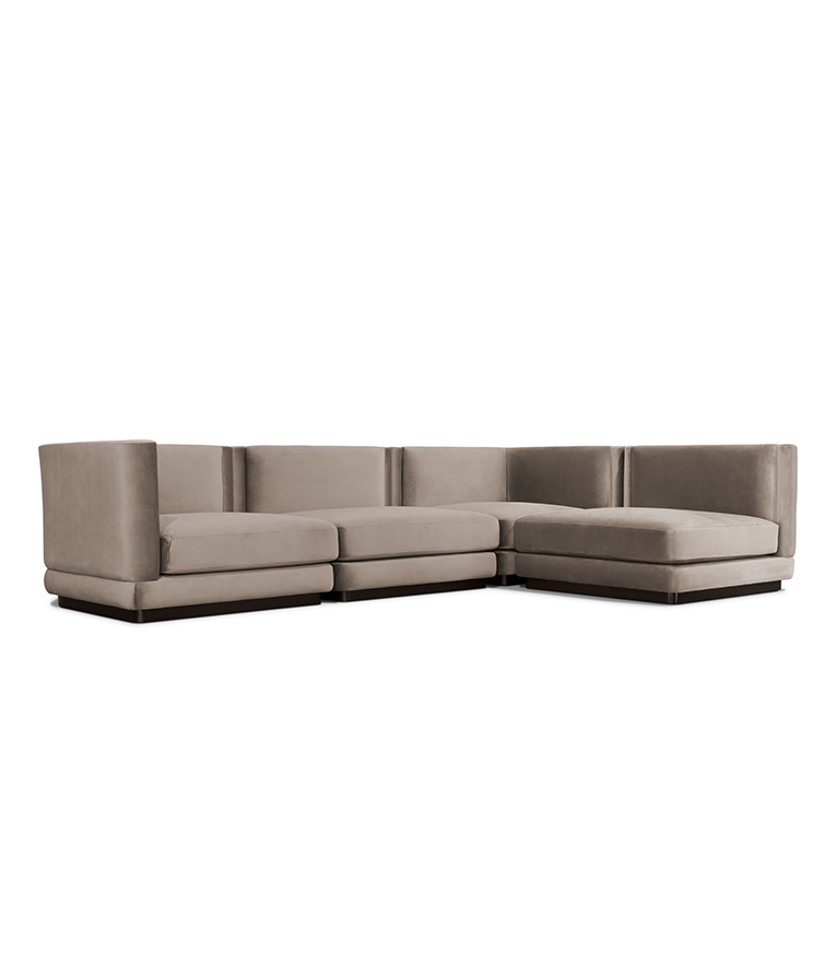 Orleans Modular Sofa - Upholstered in Velvet With a Modern Feeling - Home'Society