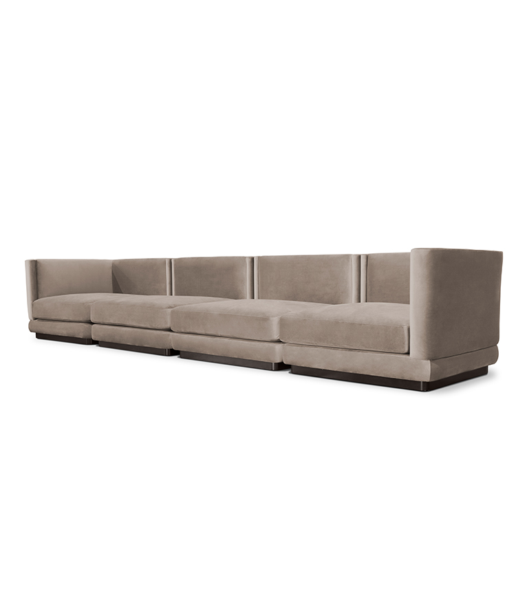 Orleans Modular Sofa - Upholstered in Velvet With a Modern Feeling - Home'Society
