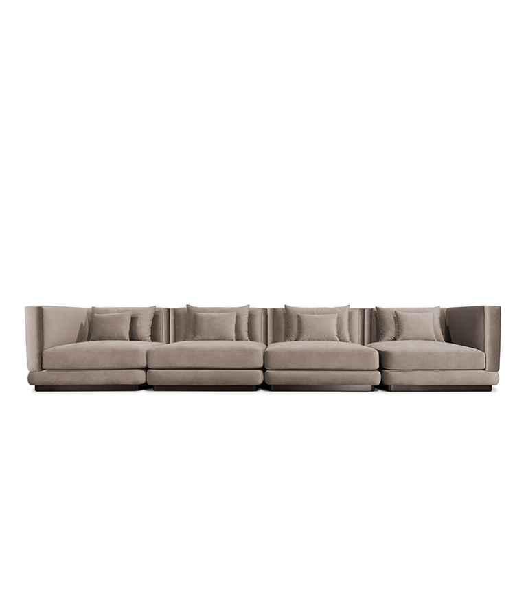 Orleans Modular Sofa - Upholstered in Velvet With a Modern Feeling - Home'Society