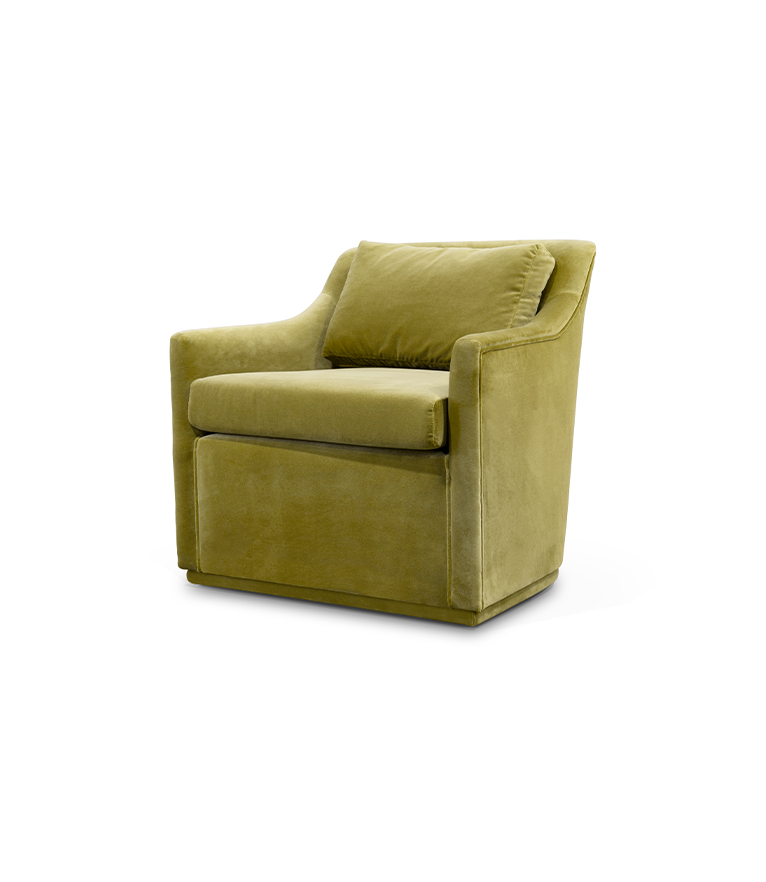 Como Swivel Armchair - Upholstered in Velvet With Contemporary Design - Home'Society
