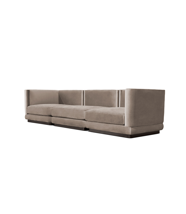 Orleans Modular Sofa - Upholstered in Velvet With a Modern Feeling - Home'Society