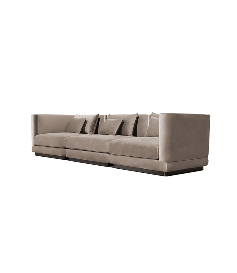 Orleans Modular Sofa - Upholstered in Velvet With a Modern Feeling - Home'Society