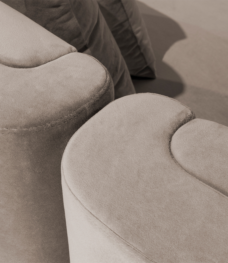 Orleans Modular Sofa - Upholstered in Velvet With a Modern Feeling - Home'Society
