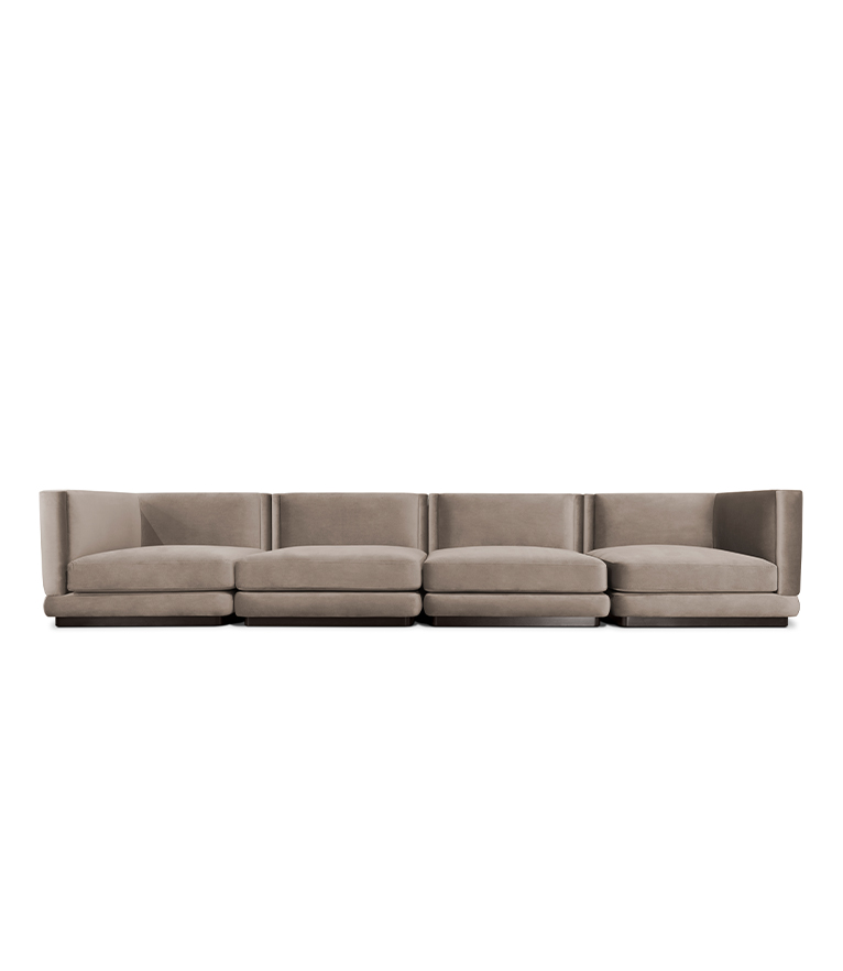 Orleans Modular Sofa - Upholstered in Velvet With a Modern Feeling - Home'Society