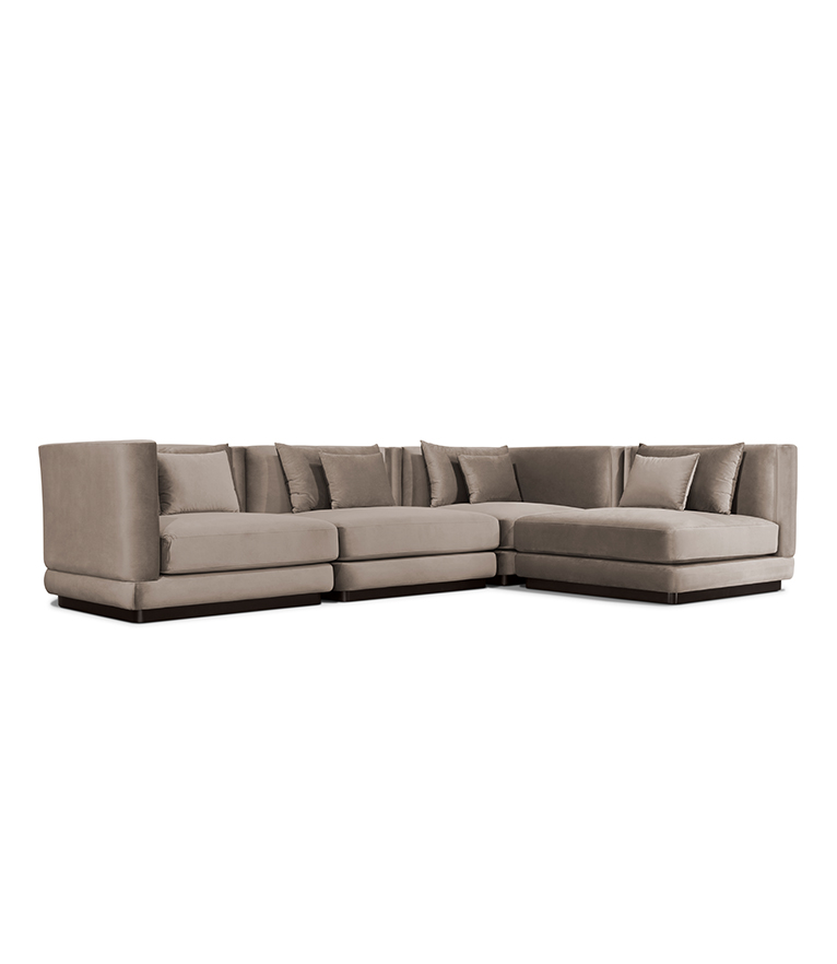 Orleans Modular Sofa - Upholstered in Velvet With a Modern Feeling - Home'Society