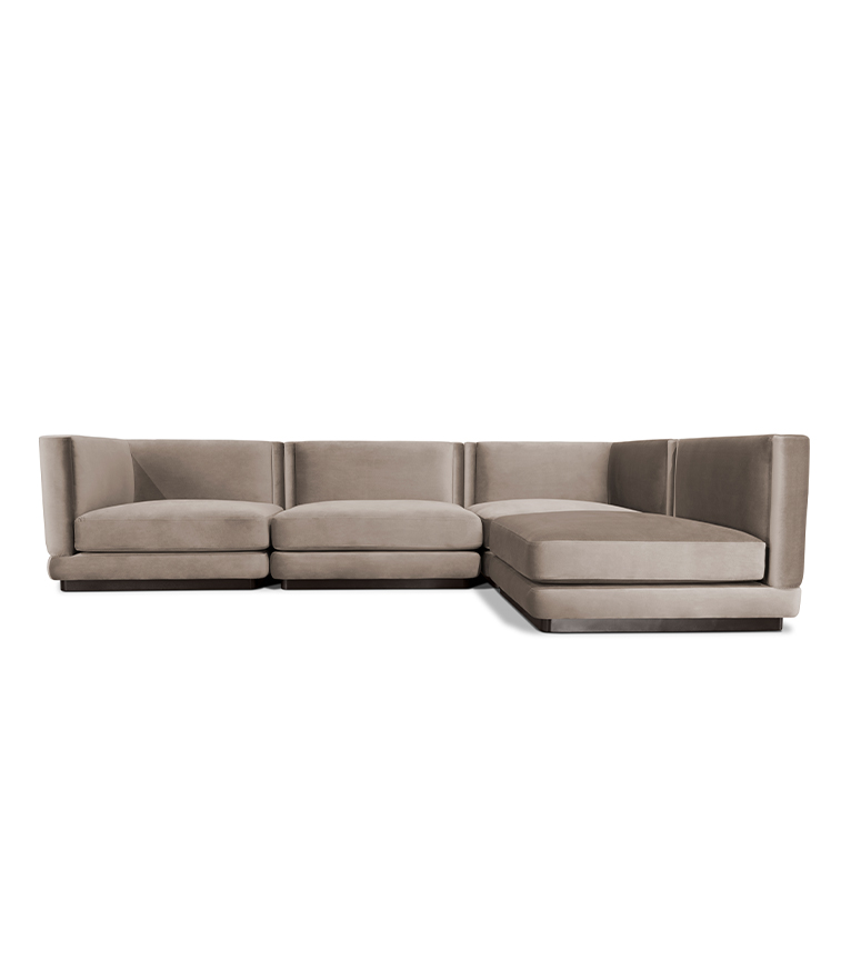 Orleans Modular Sofa - Upholstered in Velvet With a Modern Feeling - Home'Society