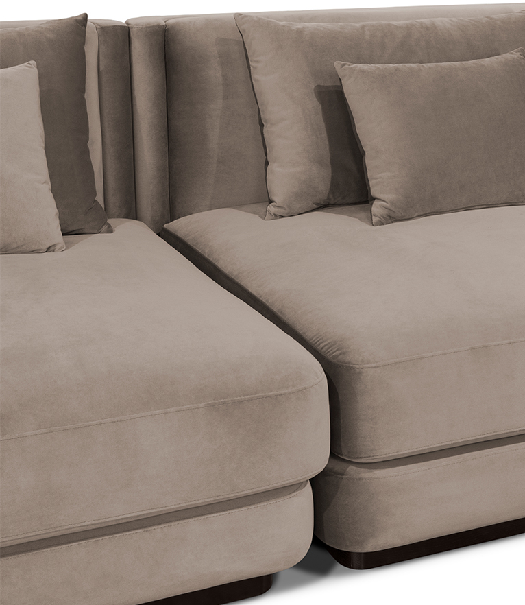 Orleans Modular Sofa - Upholstered in Velvet With a Modern Feeling - Home'Society
