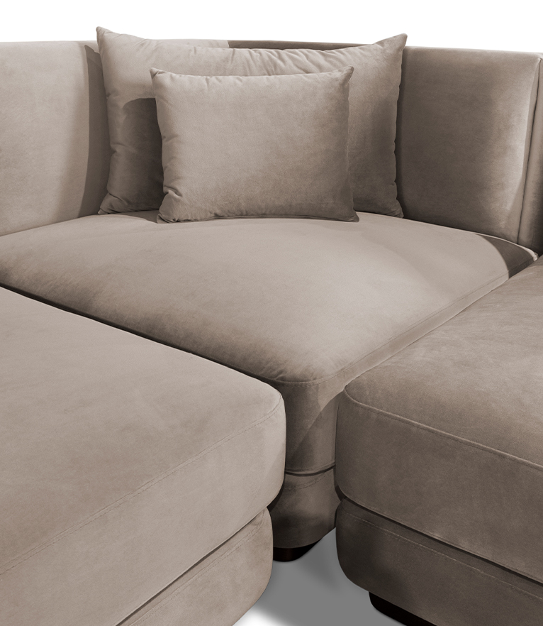 Orleans Modular Sofa - Upholstered in Velvet With a Modern Feeling - Home'Society