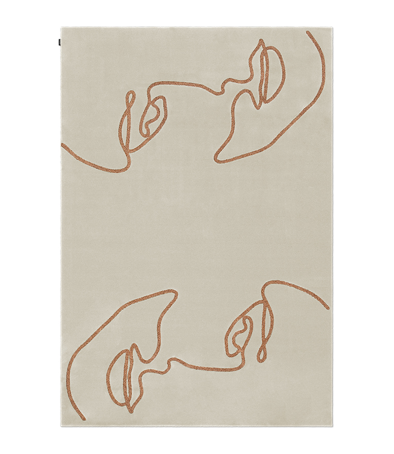 Taupe Rug - Hand-Tufted in Botinical Silk With Elegant Design - Home'Society