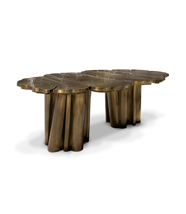 Fortuna Dining Table - With Exclusive Gold Brass Features - Home'Society