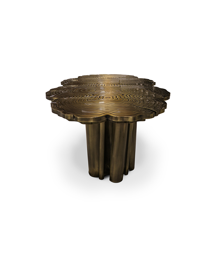 Fortuna Dining Table - With Exclusive Gold Brass Features - Home'Society