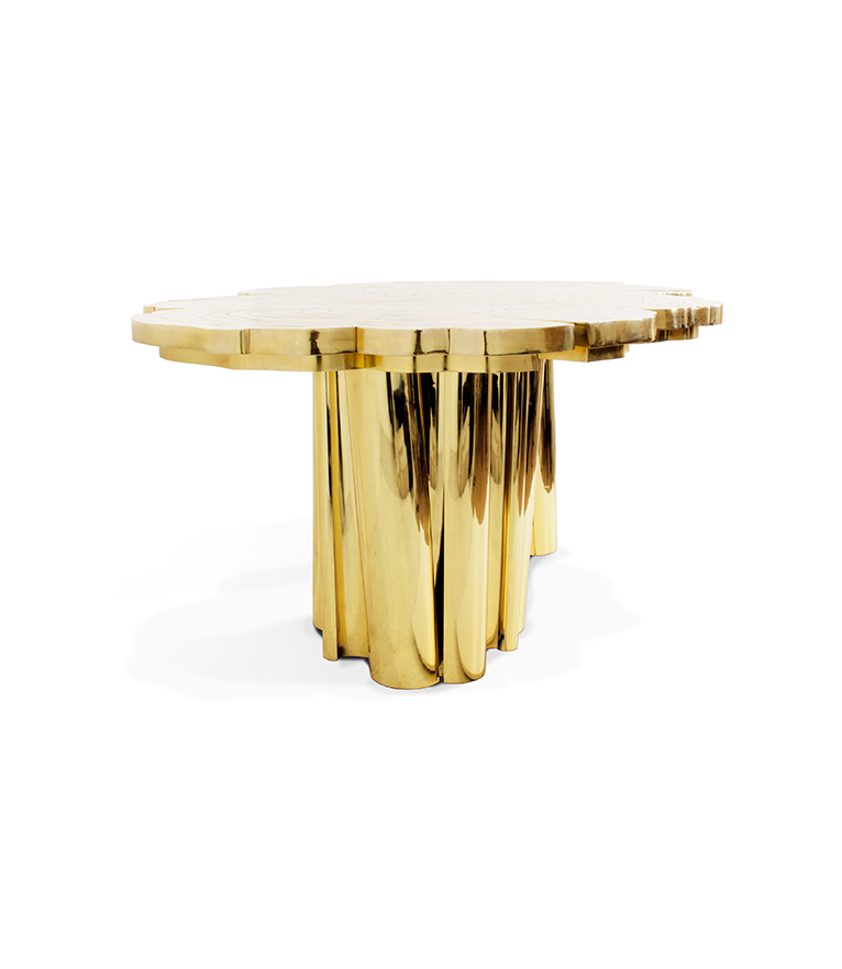 Fortuna Dining Table - With Exclusive Gold Brass Features - Home'Society