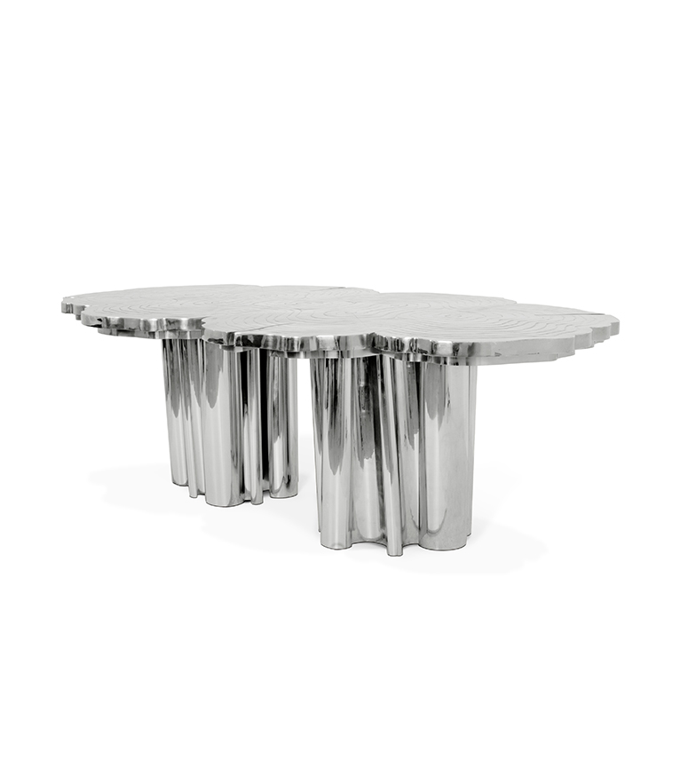 Fortuna Dining Table - With Exclusive Gold Brass Features - Home'Society