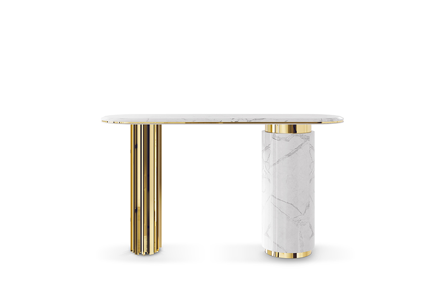 Empire Console - Modern in Carrara Marble