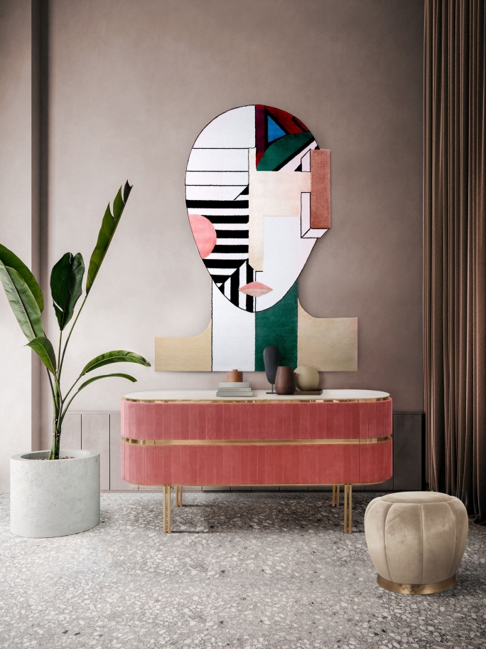 Oscar Wall Rug In a Mid-century Hallway - Home'Society