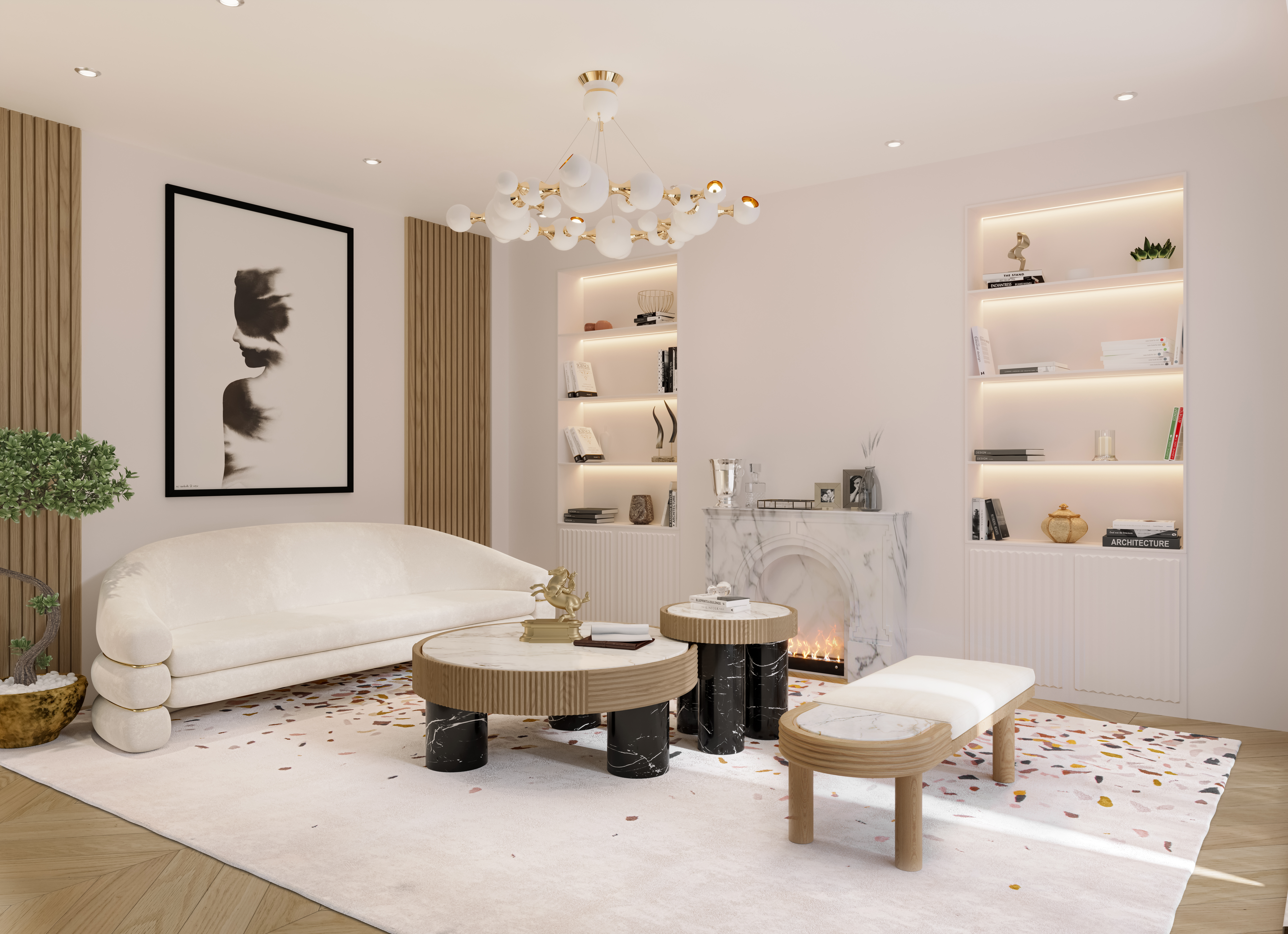 Superb Living Room Decor Including The Terrazzo Rug - Home'Society