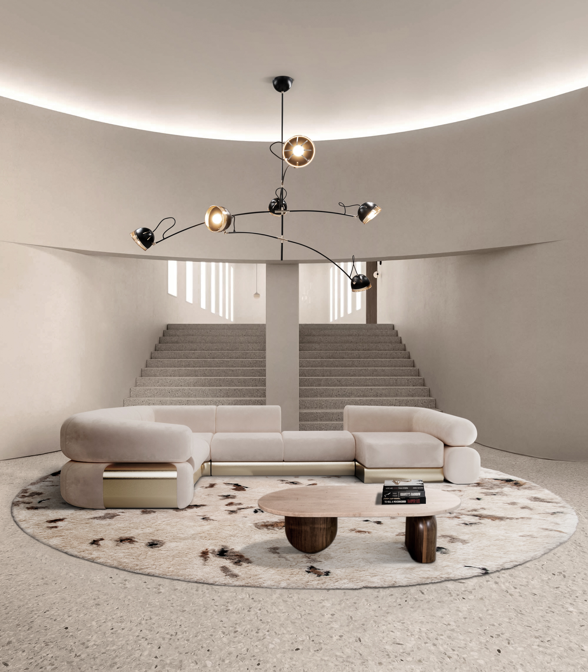Modern Living Room With Neutral Colors And Oslo Rug - Home'Society