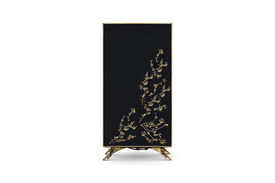 Spellbound Armoire - In High Gloss Lacquer And Metal Organic Lace