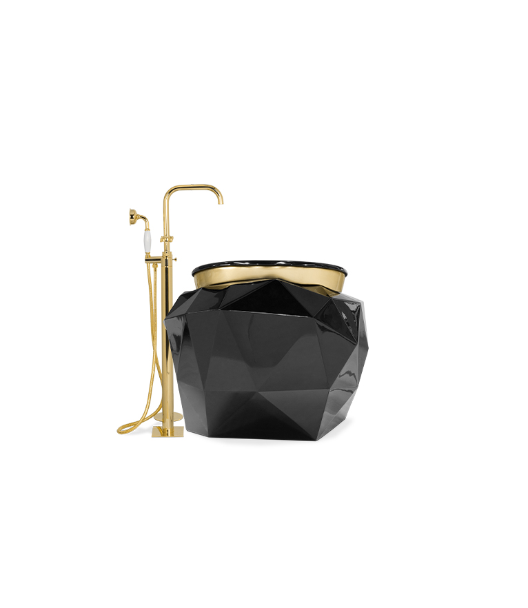 Diamond Bathtub - High Gloss Black Varnish Modern Design - Home'Society