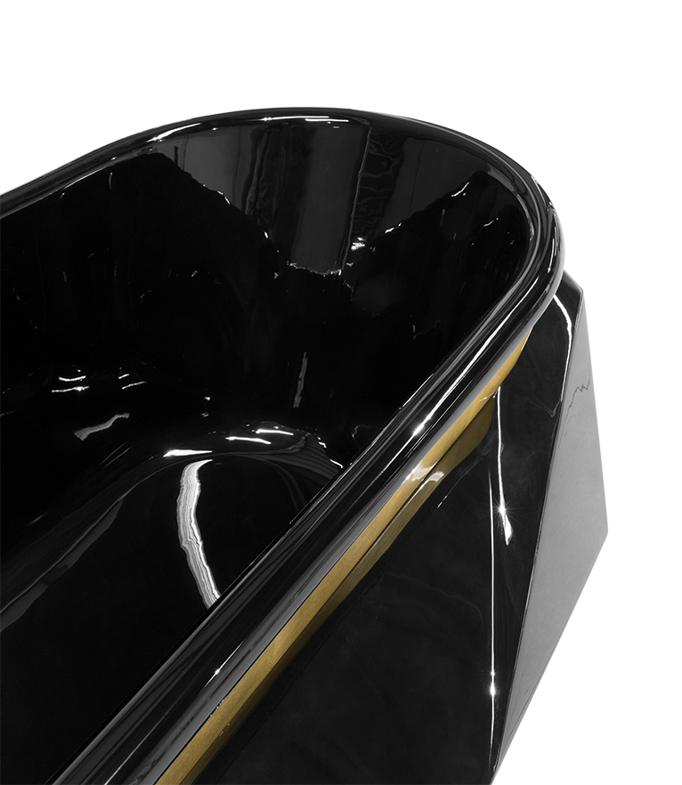 Diamond Bathtub - High Gloss Black Varnish Modern Design - Home'Society
