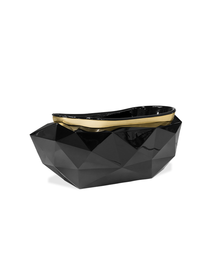 Diamond Bathtub - High Gloss Black Varnish Modern Design - Home'Society